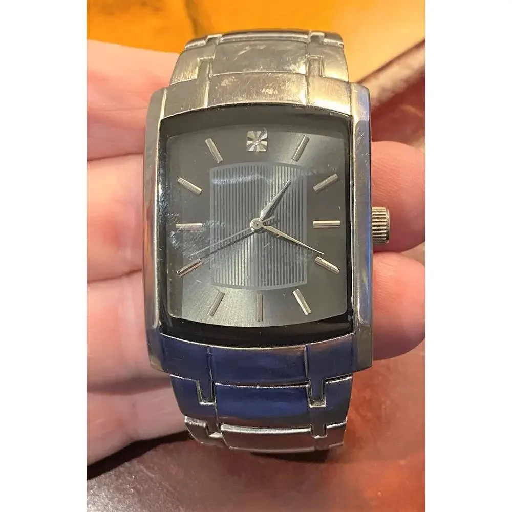 Men's 38mm Heavy Duty silver Tone Watch, Stainless Back